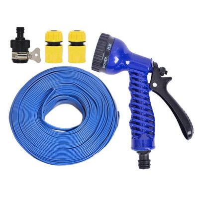 Bộ dây tăng áp 3 lần vòi xịt nước rửa xe, tưới cây loại 20m (cút nhựa nối nhựa đen) 206843
