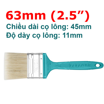 Cọ sơn dầu có tay cầm nhựa nhám đa dụng TOTAL 2,5" (THT845256), 3" (THT845036) - Sơn tường, sơn dầu, nhiều kích thước