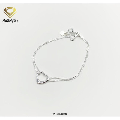 Lắc tay bạc 925 Huệ Ngân - Trái tim tình yêu RYB140078
