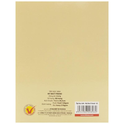 Combo 5 Tập Học Sinh My Best Friend - 4 Ô Ly 48 Trang 120gsm - Fahasa 5341 (Mẫu Bìa Giao Ngẫu Nhiên)