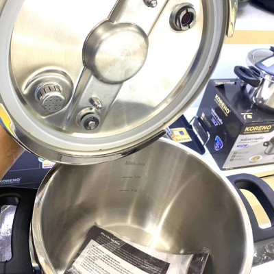 Nồi áp suất Inox 7L Koreno nấu bếp từ bếp ga thiết kế hiện đại an toàn 