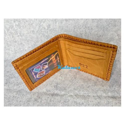 Ví nam/ Bóp ví nam da bò cao cấp Kalanos KBN270-Bo, Ví da nam dáng ngang màu vàng bò