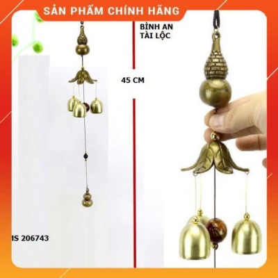 (HÀNG HOT SIÊU CHÂT) Chuông gió hồ lô trang trí bằng đồng cầu bình an và tài lộc 206743