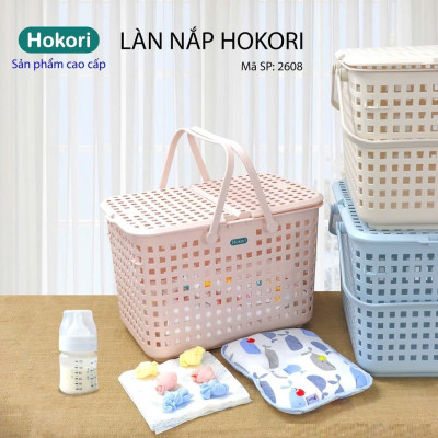 Giỏ đựng quần áo Hokori Việt Nhật- Làn đi sinh có nắp cho mẹ và bé an toàn tiện dụng - Hàng chính hãng