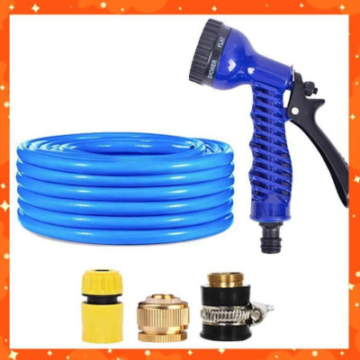 Bộ dây và vòi xịt tăng áp lực nước,rửa xe, tưới cây 15m (cút nhựa nối đồng nhựa) 206843