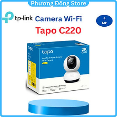 Camera Wifi TP-Link Tapo C220 Độ Phân Giải 2K QHD Quay/Quét 360 Độ Giám Sát An Ninh - Hàng Chính Hãng