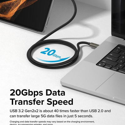Cáp sạc nhanh 240W cho điện thoại/laptop/tablet RINGKE USB-3.2 Gen 2X2 USB-C Cable - Hàng Chính Hãng