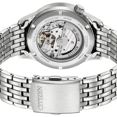 Đồng Hồ Nam Citizen Automatic NH9130-84A (40mm) - Cơ Lộ Máy - Dây Kim Loại - Kính Sapphire - Mặt Trắng