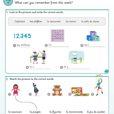 French For Everyone Junior 5 Words A Day: Learn And Practise 1,000 French Words