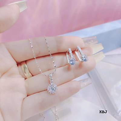 Bộ trang sức bạc mặt đá nhỏ xinh MS155