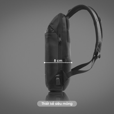 Balo laptop 14” KINGBAG VICTOR sang trọng, siêu mỏng, tích hợp USB, trượt nước, ngăn chống trộm, màu đen - Hàng chính hãng