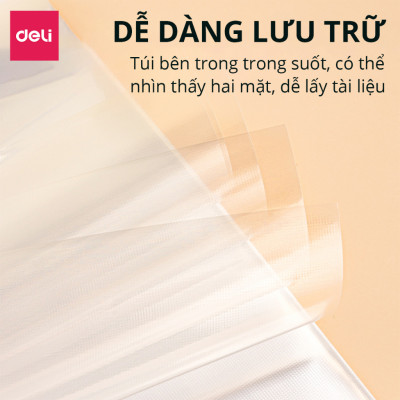 File Lá Đựng Tài Liệu A4 / Túi Tài Liệu Lá A4 30 Lá 40 Lá Màu Pastel Họa Tiết Cute Deli -Lưu Trữ Tài Liệu Chứng Từ Hồ Sơ Phù Hợp Học Sinh Văn Phòng - PQ312