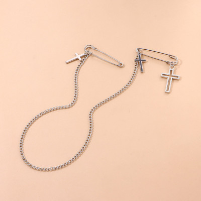 Cài áo quần chữ thập phụ kiện hip hop trend punk rock Âu Mỹ thời trang giới trẻ mẫu mới