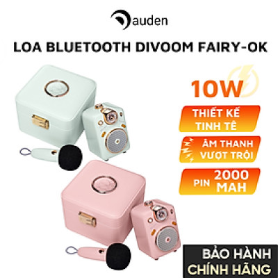 Loa Bluetooth Divoom Fairy-Ok công suất 10W kết hợp micro karaoke đa năng - Hàng chính hãng