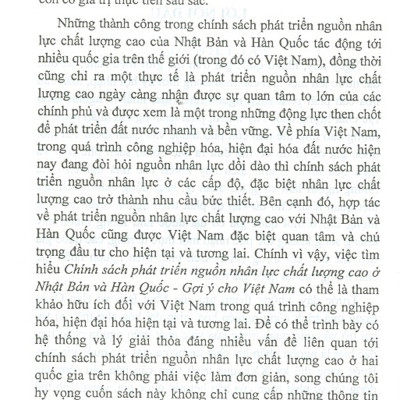 Chính Sách Phát Triển Nguồn Nhân Lực Chất Lượng Cao Ở Nhật Bản Và Hàn Quốc Gợi Ý Cho Việt Nam