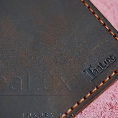 Ví Đứng Da Sáp Đựng Giấy Tờ Cũ Handmade Lealux The Stand Wallet