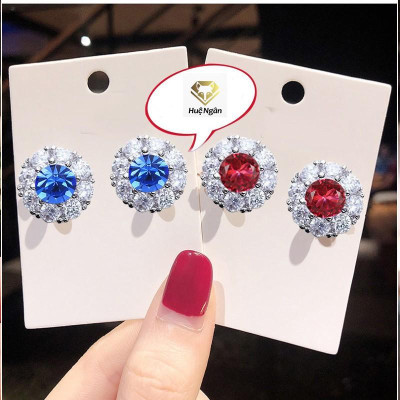 Bông tai bạc Ý 925 Huệ Ngân - Vòng tròn cá tính RYE141040