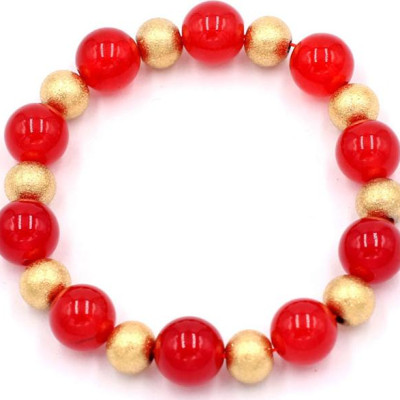 Chuỗi đeo tay - đá thạch anh đỏ 10 ly VTAOHVT1 - hợp mệnh Hỏa, mệnh Thổ