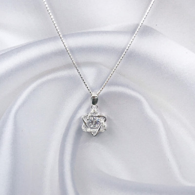 Dây Chuyền Vòng Cổ Bạc 925 Cao Cấp Ngôi Sao May Mắn Đính Đá CZ Cao Cấp Chống Xước BẠC HIỂU MINH DMD449