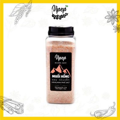 Muối Hồng Himalaya Xay Nhuyễn Vipep Hũ Nhựa 1.1kg - Gia vị Vipep