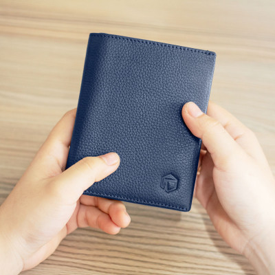 Ví đứng VICTOR - Da bò hạt | Anh Tho leather