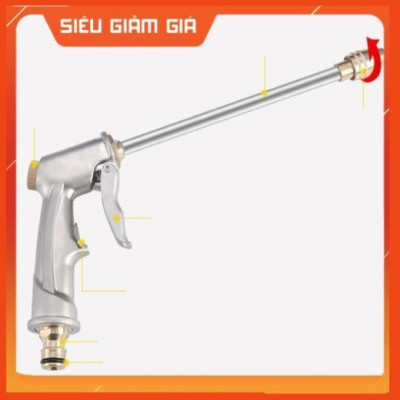 Bộ dây vòi xịt nước rửa xe, tưới cây . tăng áp 3 lần, loại 7m, 10m 206701-2 đầu đồng, cút, + tặng túi đựng bút