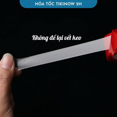 Băng Keo 2 Mặt Nano Đỏ Cường Lực Trong Suốt Siêu Dính, Chịu Nhiệt, Chống Nước Rộng 20mm x 3 mét