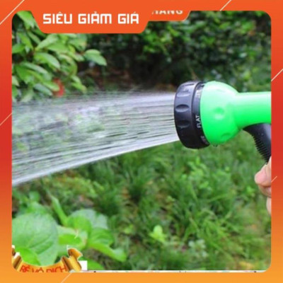 Vòi xịt rửa xe,Vòi phun nước tưới cây tăng áp thông minh 8 chế độ 815576 (cút vàng,nối xanh - dây xanh)