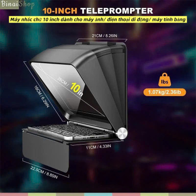 Lensgo TC7 II - Máy Nhắc Chữ 10 Inch Sử Dụng Điều Khiển Từ Xa Bluetooth Dành Cho Điện Thoại, Máy Ảnh - Hàng nhập khẩu