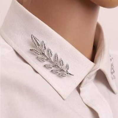 cặp Cài áo sơ mi nam nữ hình chiếc lá, hợp kim mạ 