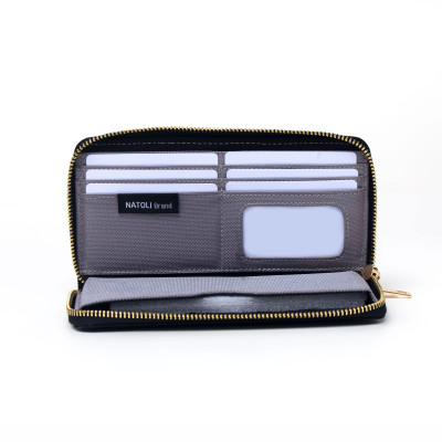 Ví dài cầm tay nam The Zipper Wallet chính hãng NATOLI đựng thẻ điện thoại nhiều ngăn cao cấp