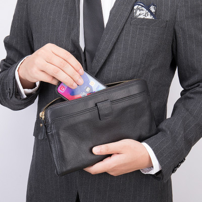 Ví cầm tay nam DA BÒ THẬT  - BEE GEE VNA9028