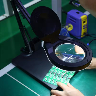 Kính lúp để bàn có đèn TERINO DE-78B (phóng đại 10X và 20X, Led, màu đen) - Hàng chính hãng