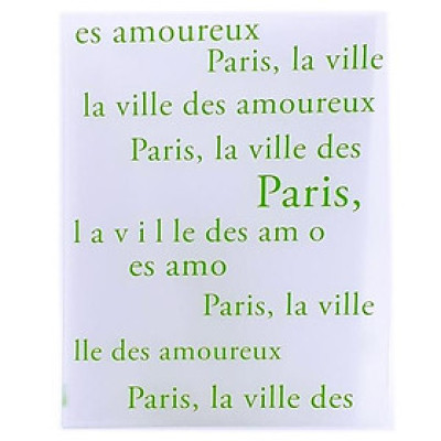 Bìa 20 Lá Double A Kiểu Paris CH17312-EN - Chữ Xanh Lá