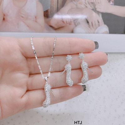 Bộ trang sức bạc hình guốc MS179