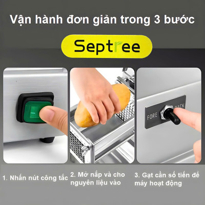 Máy cắt khoai tây, khoai lang và các loại củ kiểu Pháp - Chuyên nghiệp. Thương hiệu Mỹ cao cấp Septree - T1000. HÀNG CHÍNH HÃNG