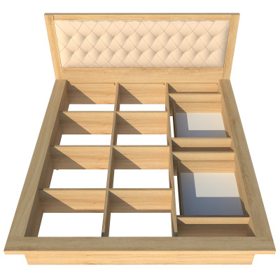 Giường ngủ cao cấp Tundo màu vàng sồi 140cm x 200cm