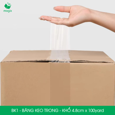 BK1 - 4.8cm loại 6 cuộn/kg - Bộ 6 cuộn băng keo đóng thùng hộp carton