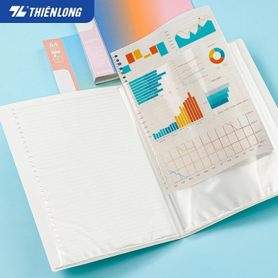 Bìa 30 lá A4 Thiên Long DB-002 - Sức chứa 150 tờ A4 - 3 màu ngẫu nhiên