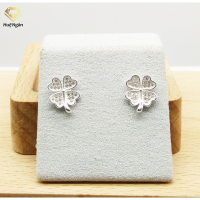 Bông tai bạc Ý 925 Huệ Ngân - Cỏ bốn lá may mắn RYE140863