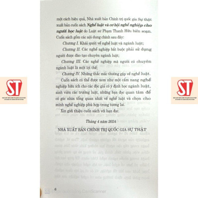 Sách - Nghề Luật Và Cơ Hội Nghề Nghiệp Cho Người Học Luật - NXB Chính Trị Quốc Gia