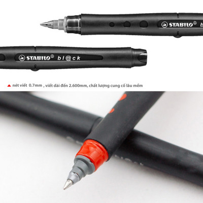 Bộ 2 Bút bi ký STABILO bl@ck+ M/F đỏ (BLKR-C2) - Đỏ