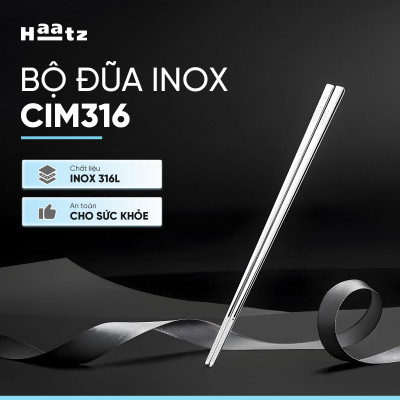 Bộ Đũa inox 10 Đôi Haatz CIM316 - Đũa inox 316L Siêu Bền, An Toàn Cho Sức Khoẻ, Bảo Hành 24 Tháng