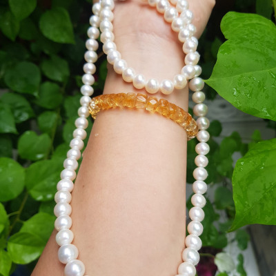 Bộ Trang Sức Ngọc Trai Trắng Bóng đẹp lắm ạ  Size hạt 8mm có khoen đẹp  Combo gồm cả vòng và Dây đeo cổ đẹp sang món quà ý nghĩa luôn ạ