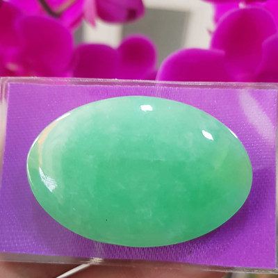 Mặt Lắc Tay Oval to đá ngọc cẩm thạch xanh tự nhiên Size đại Dài 42mm x ngang 28mm x dầy 4mm Nữ lên lắc tay vàng 1 mặt Oval to đẹp sang lắm món quà tặng Mẹ, tặng vợ người thân yêu ý nghĩa ạ