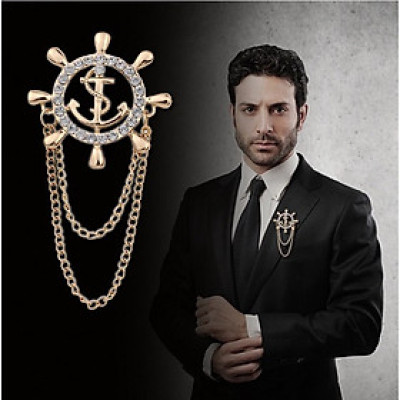 Cài áo nam - ghim cài áo nam mỏ neo bánh lái - cài áo phong thủy tài lộc cho nam