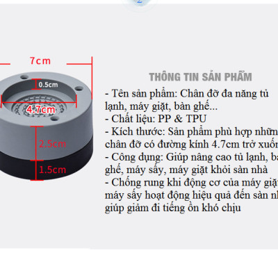 Bộ 4 Chân Đế Kê Máy Giặt, Máy Sấy, Bàn Ghế - Giao màu ngẫu nhiên