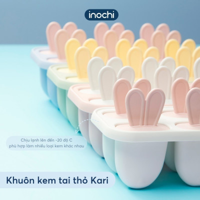 Khuôn làm kem tai mèo , tai thỏ Kari chất liệu nhựa PP nguyên sinh an toàn - Hàng chính hãng inochi ( Tặng kèm hình dán sticker) Giao màu ngẫu nhiên