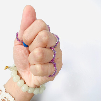 PHỤ KIỆN NỮ HANDMADE MÀU TÍM MÃ 07 DẠNG TRÒN TRONG SUỐT LẤP LÁNH