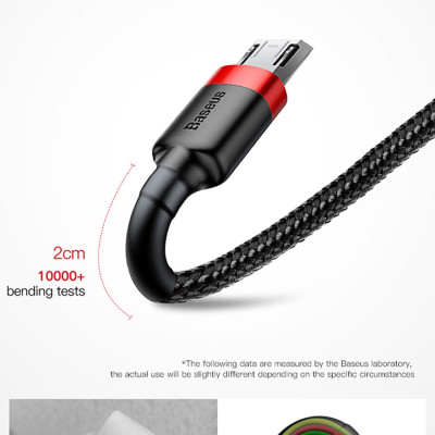 Cáp sạc Baseus Cafule Micro USB 2.4A nhanh truyền dữ liệu CAMKLF - Hàng chính hãng
